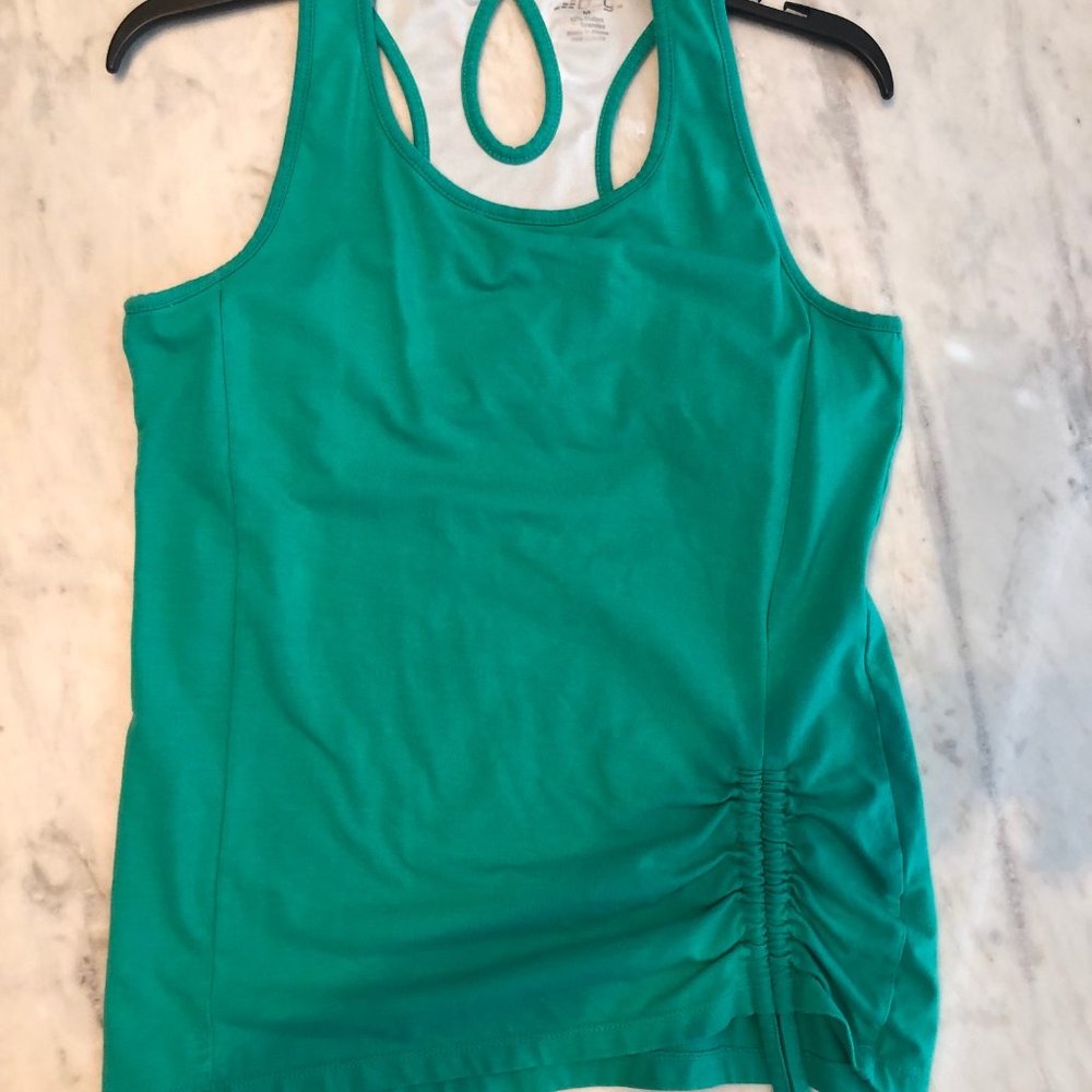 BCG Yoga Top with Sports Bra Built inside - Size M Green